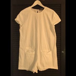 Zara white shorts jumpsuit